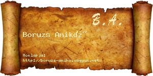 Boruzs Anikó névjegykártya