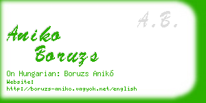 aniko boruzs business card