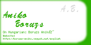 aniko boruzs business card